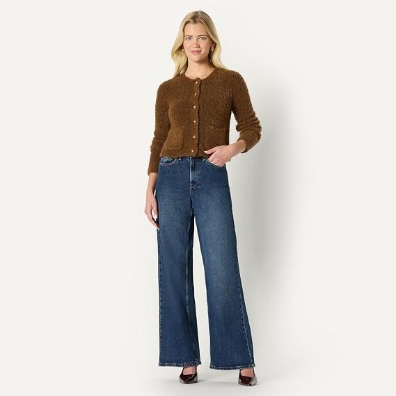 Brown Fuzzy Cardigan Sweater